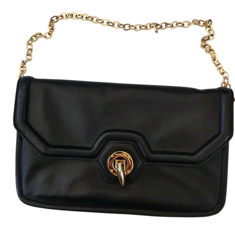 Rachel Zoe Black Gold Chain Shoulder Bag Small Real Housewives